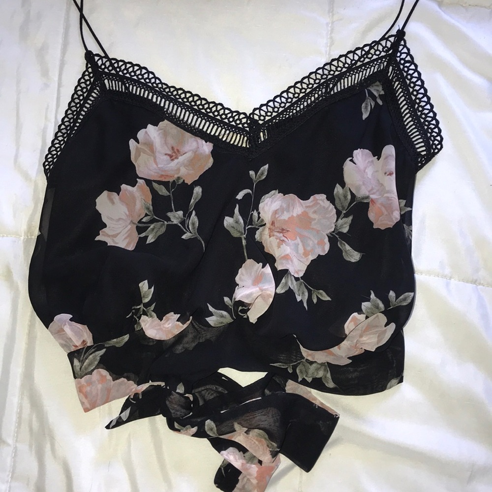 Flower Print Crop Top